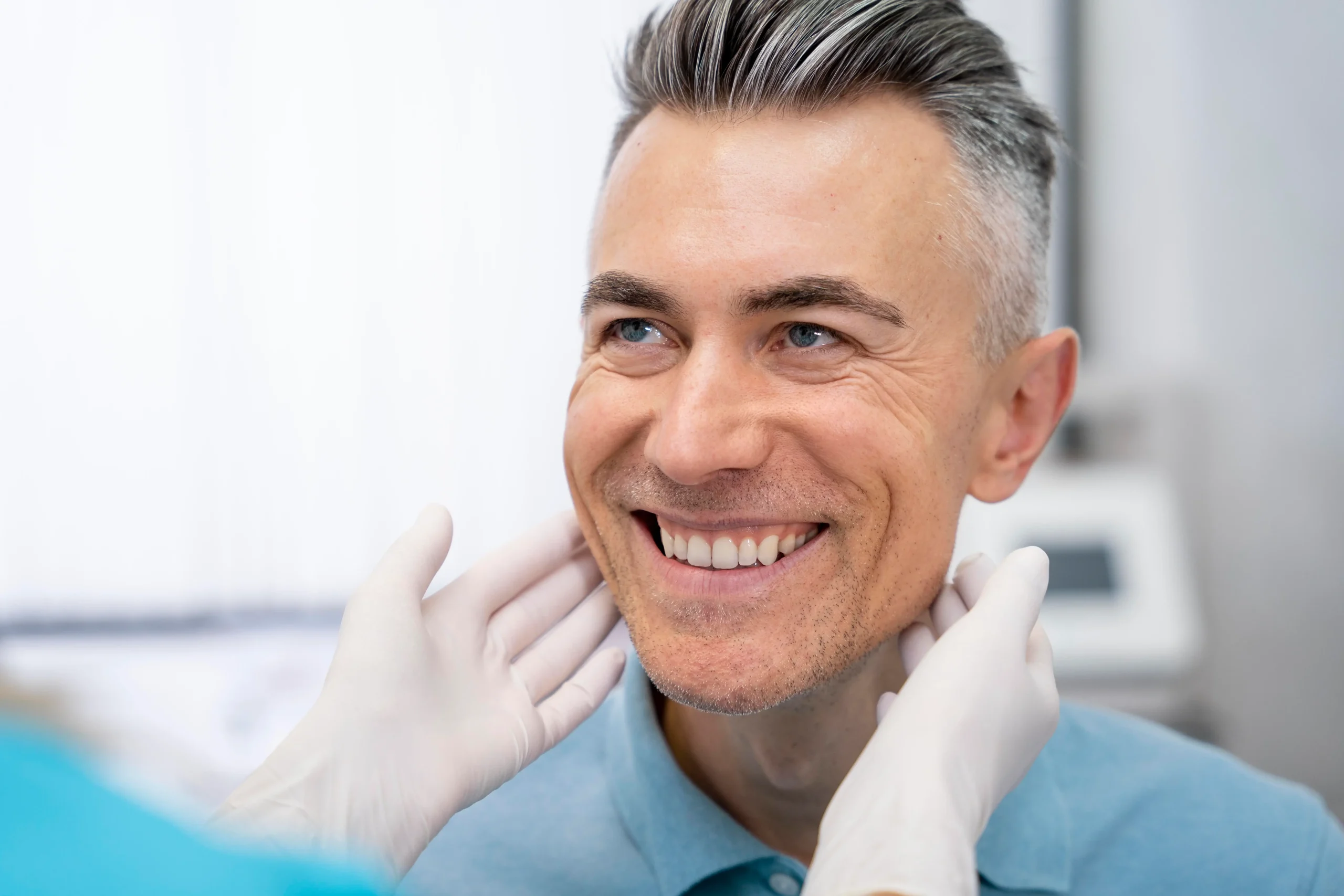 Dentist examining a patient